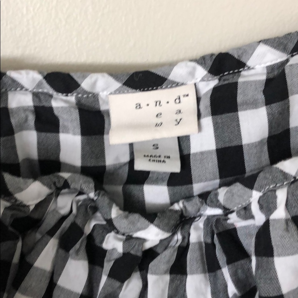 Gingham Ruffle Top S - Picture 2 of 3